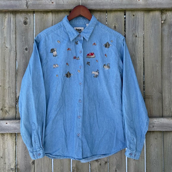 SOLD🔥Vintage NORTHERN REFLECTIONS Camping Button-Down Shirt, Size M - Picture 2 of 6